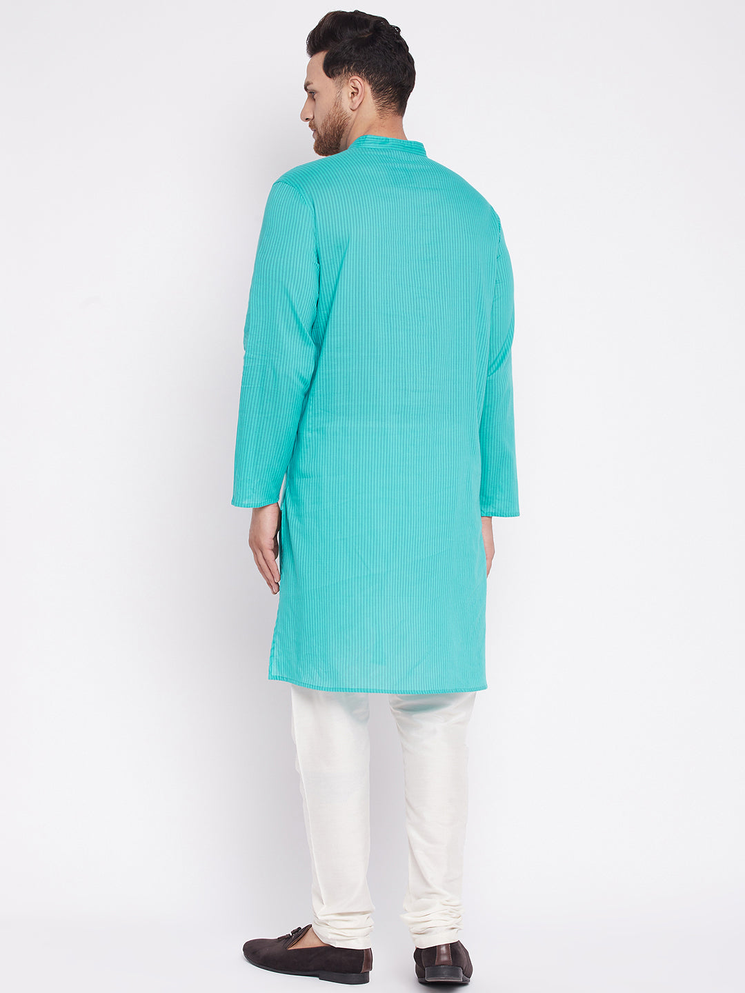 Men's Long Kurta with Band Colla