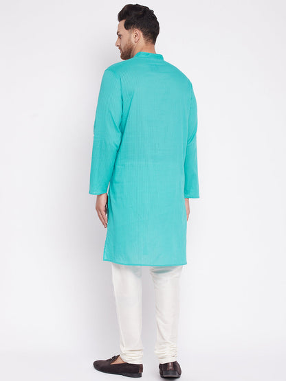 Men's Long Kurta with Band Colla