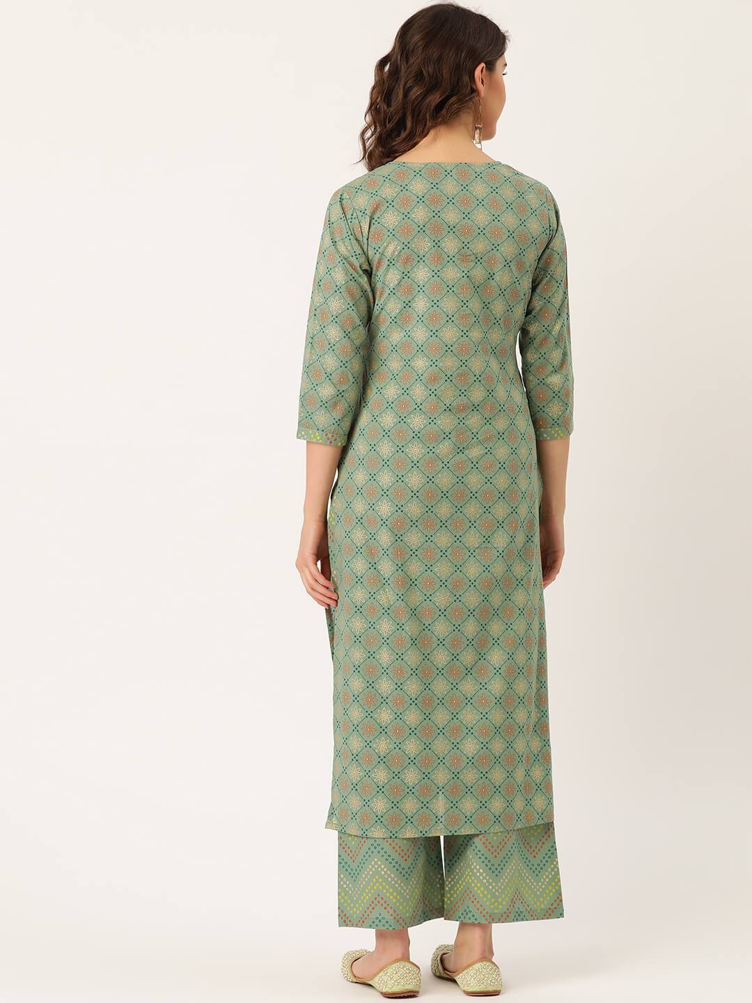 Women's Cotton Printed Embroidered Suit Set