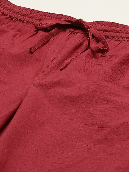 Women's Solid Schiffli Straight Cotton Palazzos