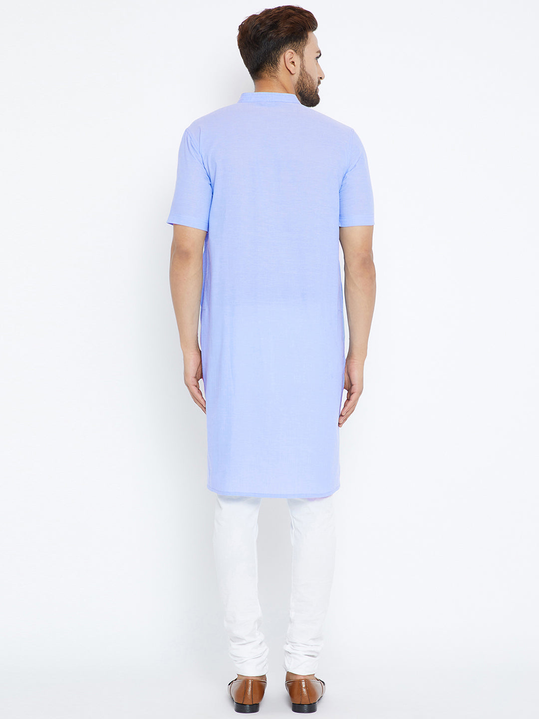 Men's Blue Cotton Kurta