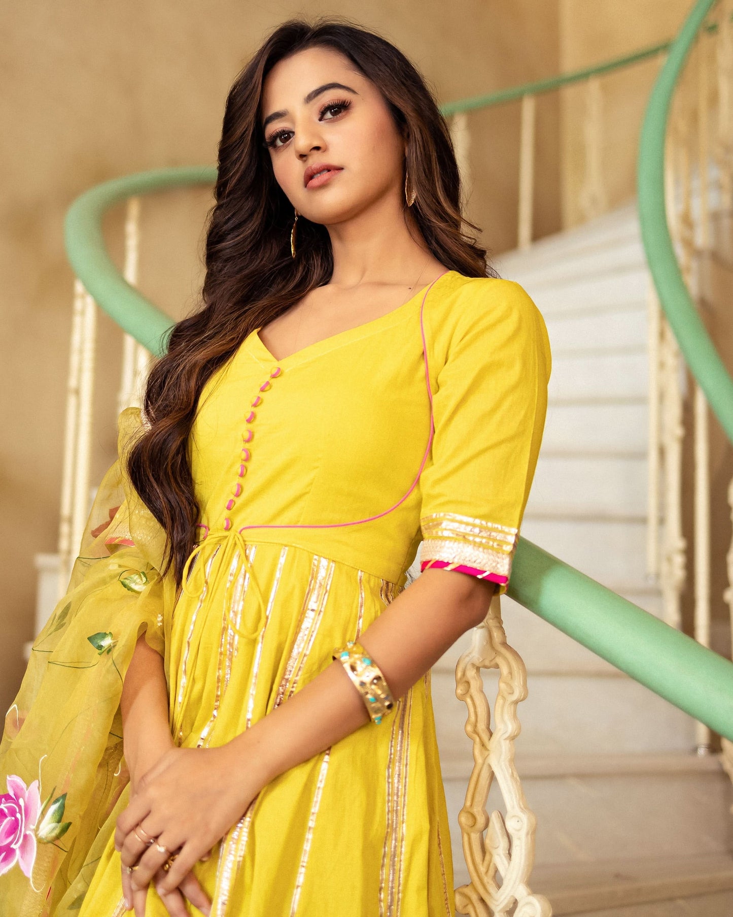 Women's Dhanyasri Handpainted Suit Set