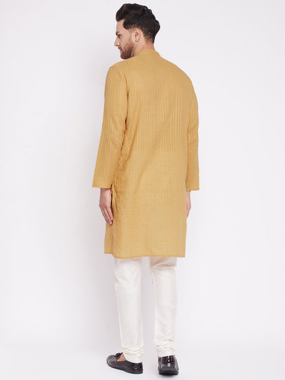 Men's Long Kurta with Band Colla