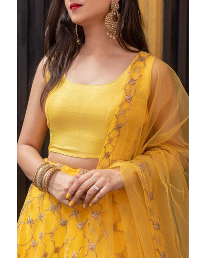 Women's Yellow Lehenga Choli (3pcs set)