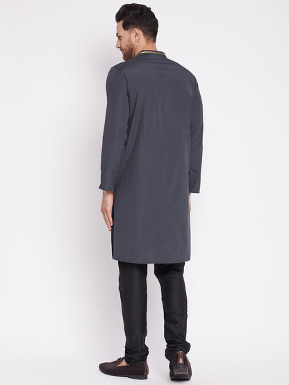 Men's Long Kurta with Band Colla