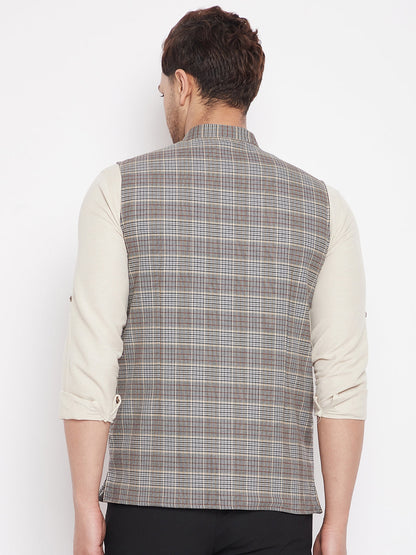 Men's Multi Color Nehru Jacket-Contrast Lining-Free Pocket Square