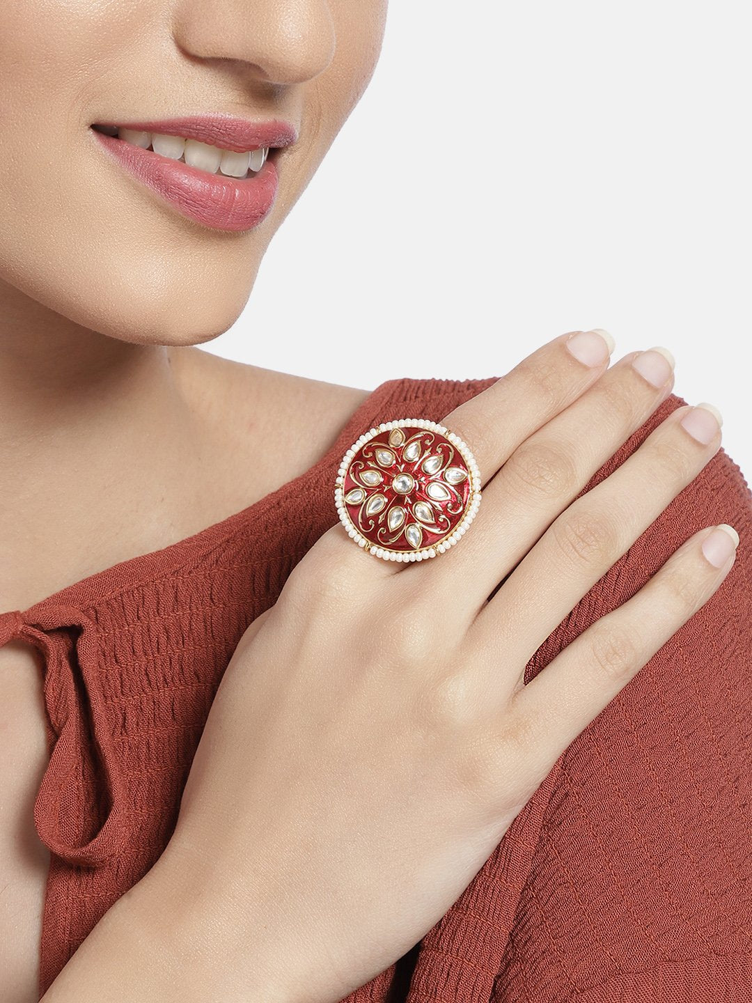 Women's Tradtional Meenakari finger ring
