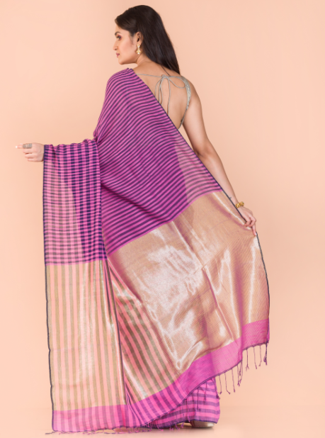 Women's Multicolor handwoven cotton saree
