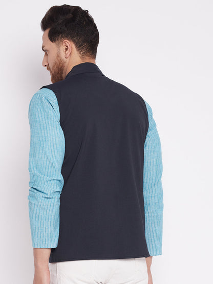 Men's Nehru Jacket With Welt Pocket