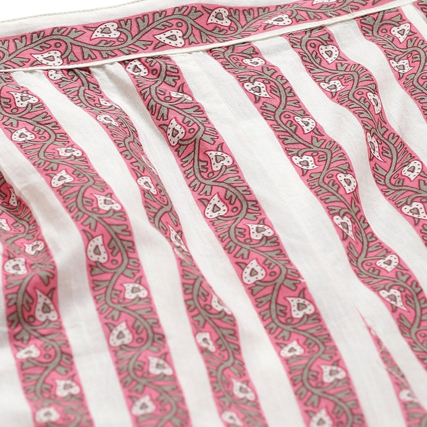 Women Pink Cotton Striped Trouser by Myshka (