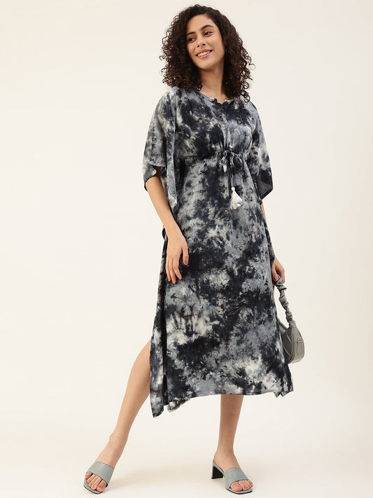 Women's Pink Bobbin Tie-Dye Rayon Dress