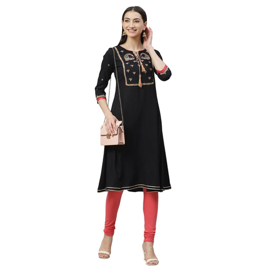 Women's Grey Cotton Solid Sleeveless Round Neck Casual Kurta Only