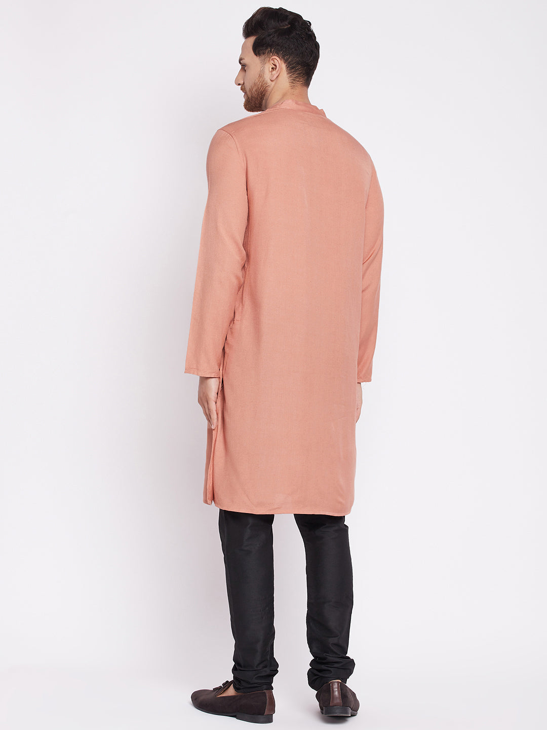 Men's Long Kurta with Band Colla