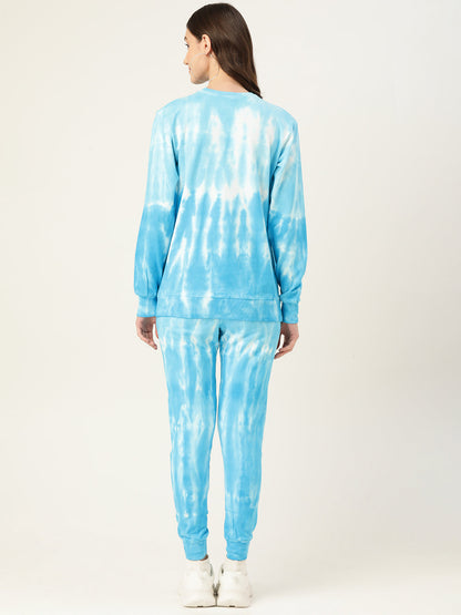 Women's Blue Ombre Dye Sweatshirt With Joggers