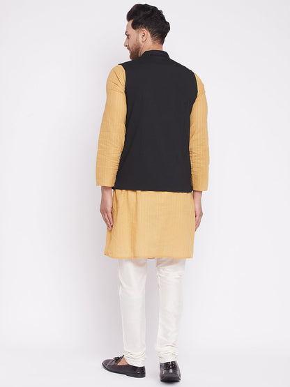 Men Black Nehru Jacket by Even App