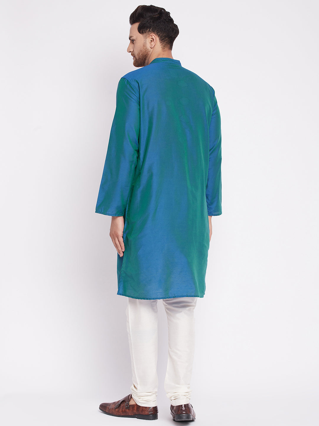 Men's Long Kurta with Band Colla
