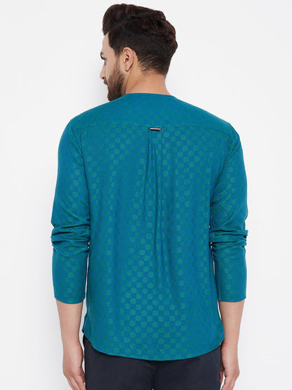 Men's Woven Design Straight  Kurta