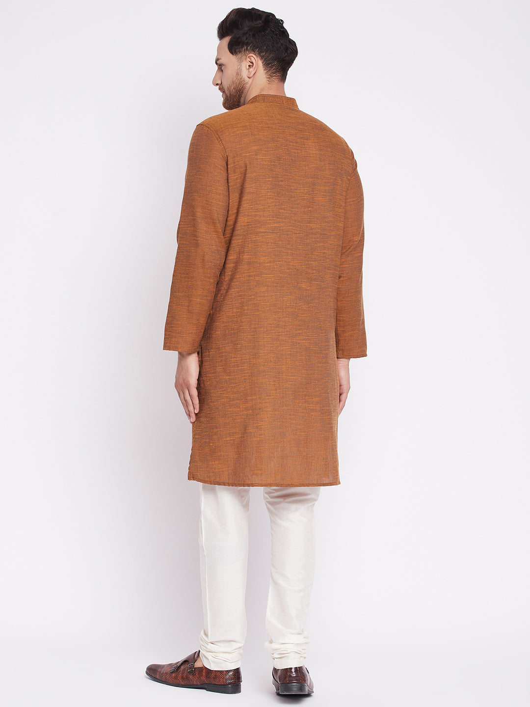 Men's Long Kurta with Band Colla