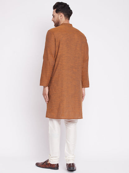 Men's Long Kurta with Band Colla