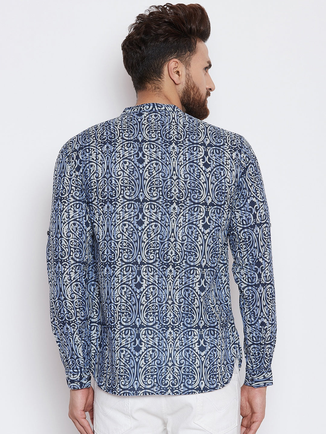 Men's Printed Cotton Shirt Kurta