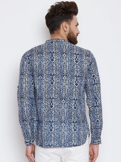 Men's Printed Cotton Shirt Kurta