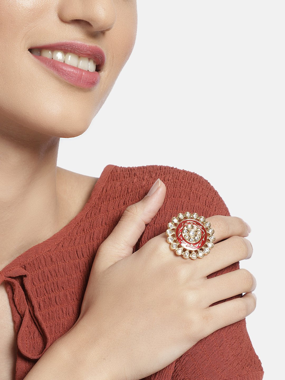 Women's Tradtional Meenakari finger ring