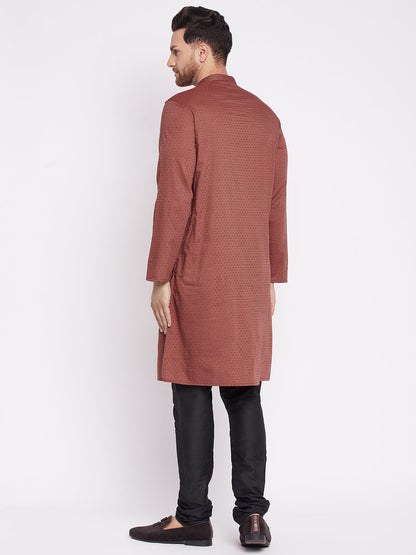 Men's Long Kurta with Band Colla