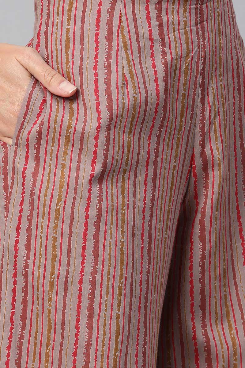 Women's Cotton Printed Kurta & Palazzo Set