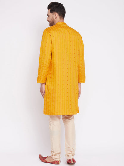 Men's Long Kurta with Band Colla