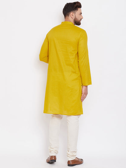 Men's Cotton Kurta With Band Collar