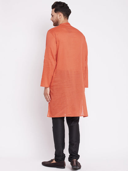 Men's Long Kurta with Band Colla