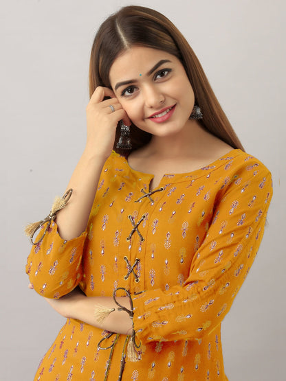 Women's Stylish Straight Kurta In Mustard