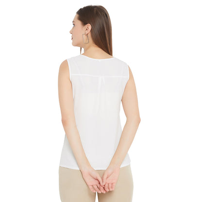 Women's Embellished Self Design Round Neck