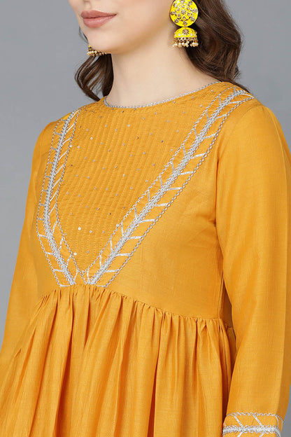 Women's Poly Silk Embroidered Kurta Pants With With Dupatta