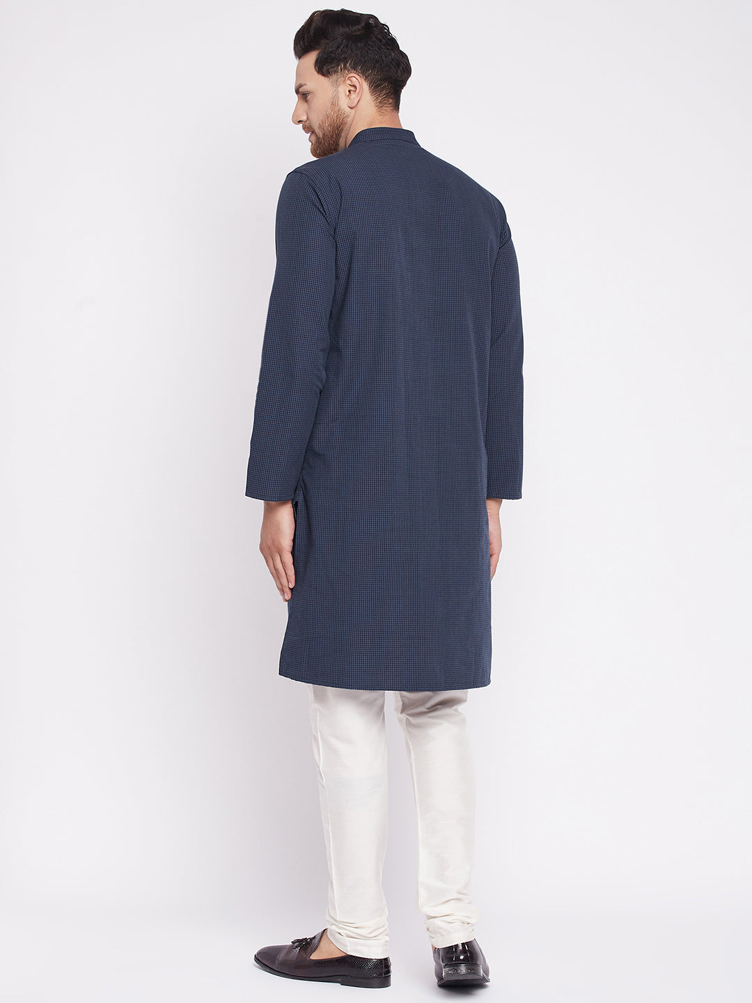 Men's Long Kurta with Band Colla
