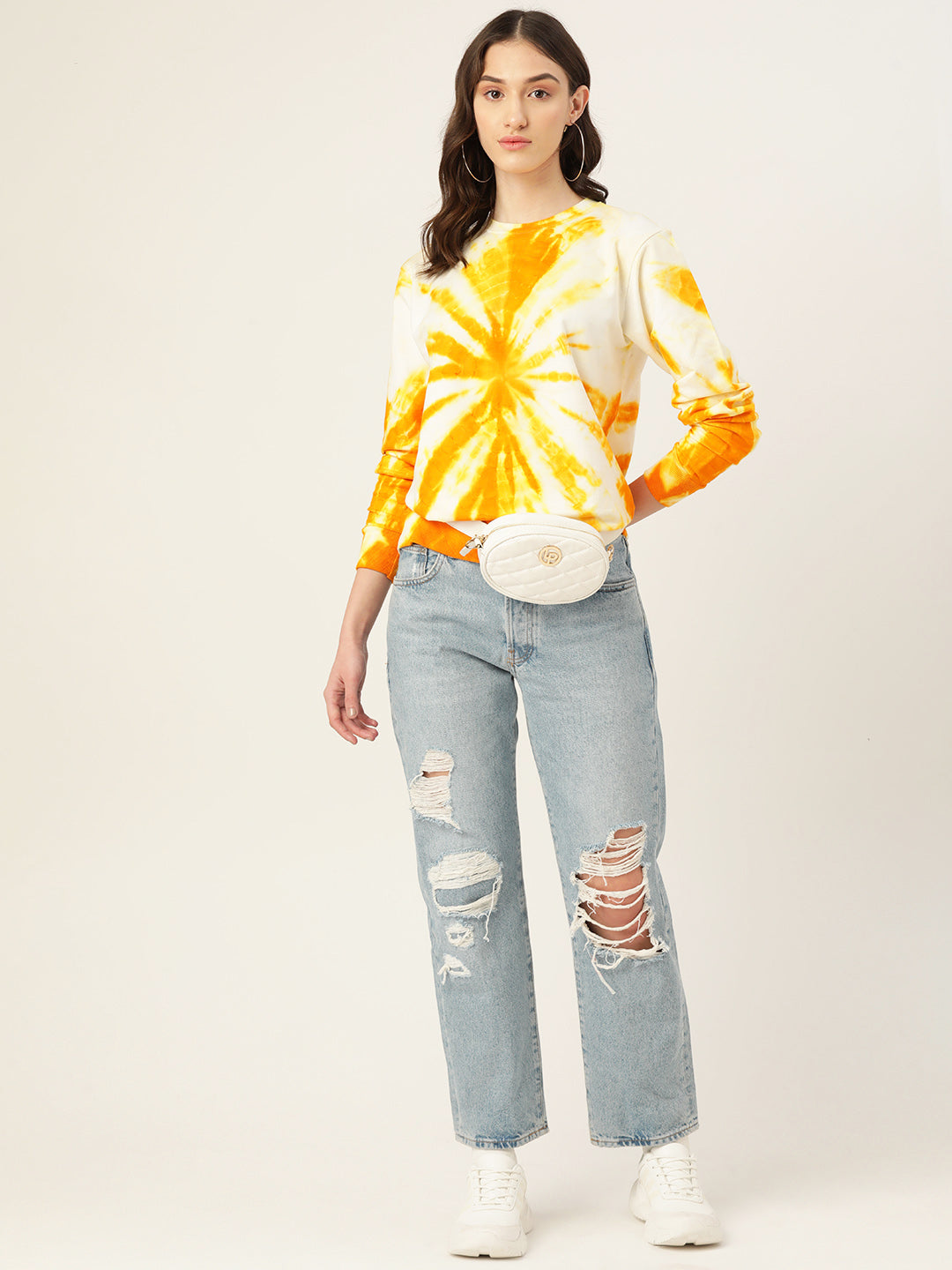 Women's Yellow Cracker tie Dye Sweatshirt