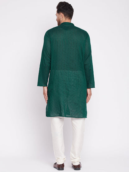 Men's Long Kurta with Band Colla