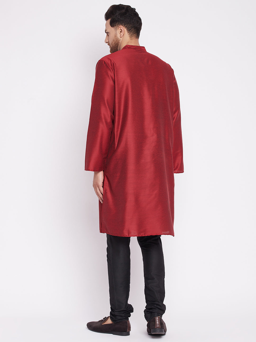 Men's Long Kurta with Band Colla