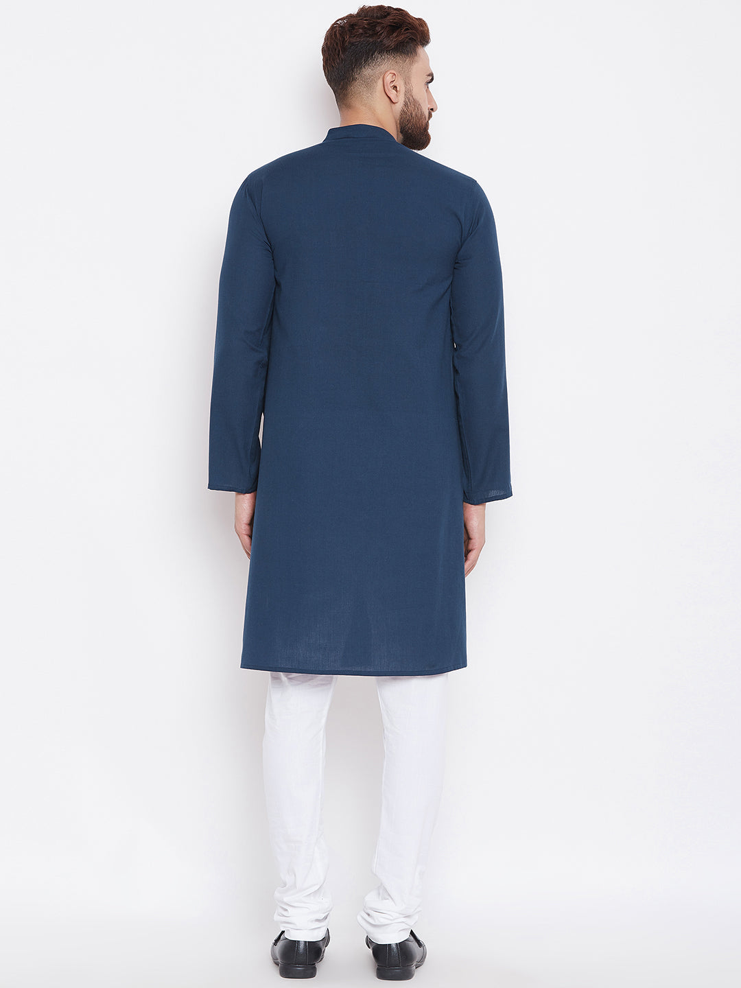 Men's Deep Blue Cotton Kurta