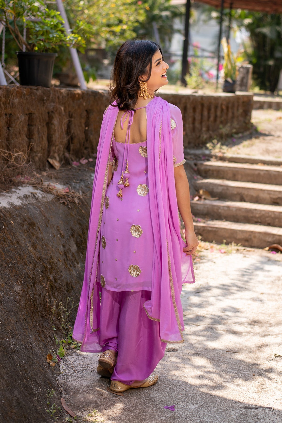 Women's Light Purple Patialla Set