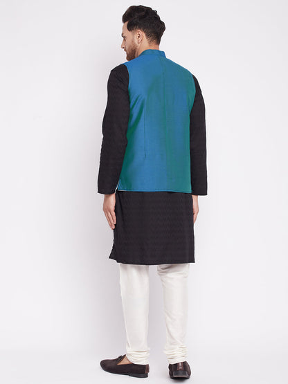 Men's Nehru Jacket With Embroided Insignia Of Lord Krishn