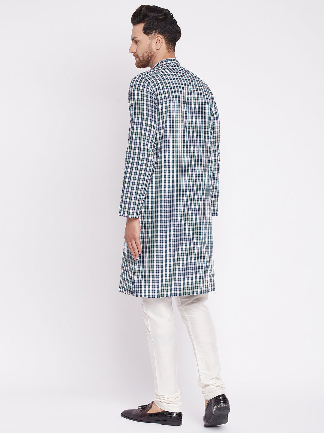 Men's Long Kurta with Band Colla
