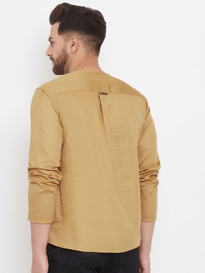 Men's Mustard Summer Casual Shirt Kurta
