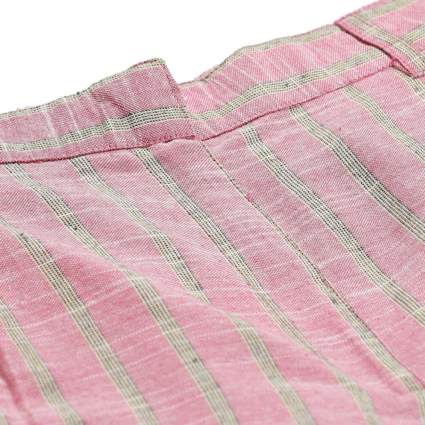 Women Pink Cotton Cullote Trouser by Myshka (