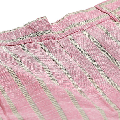 Women Pink Cotton Cullote Trouser by Myshka (