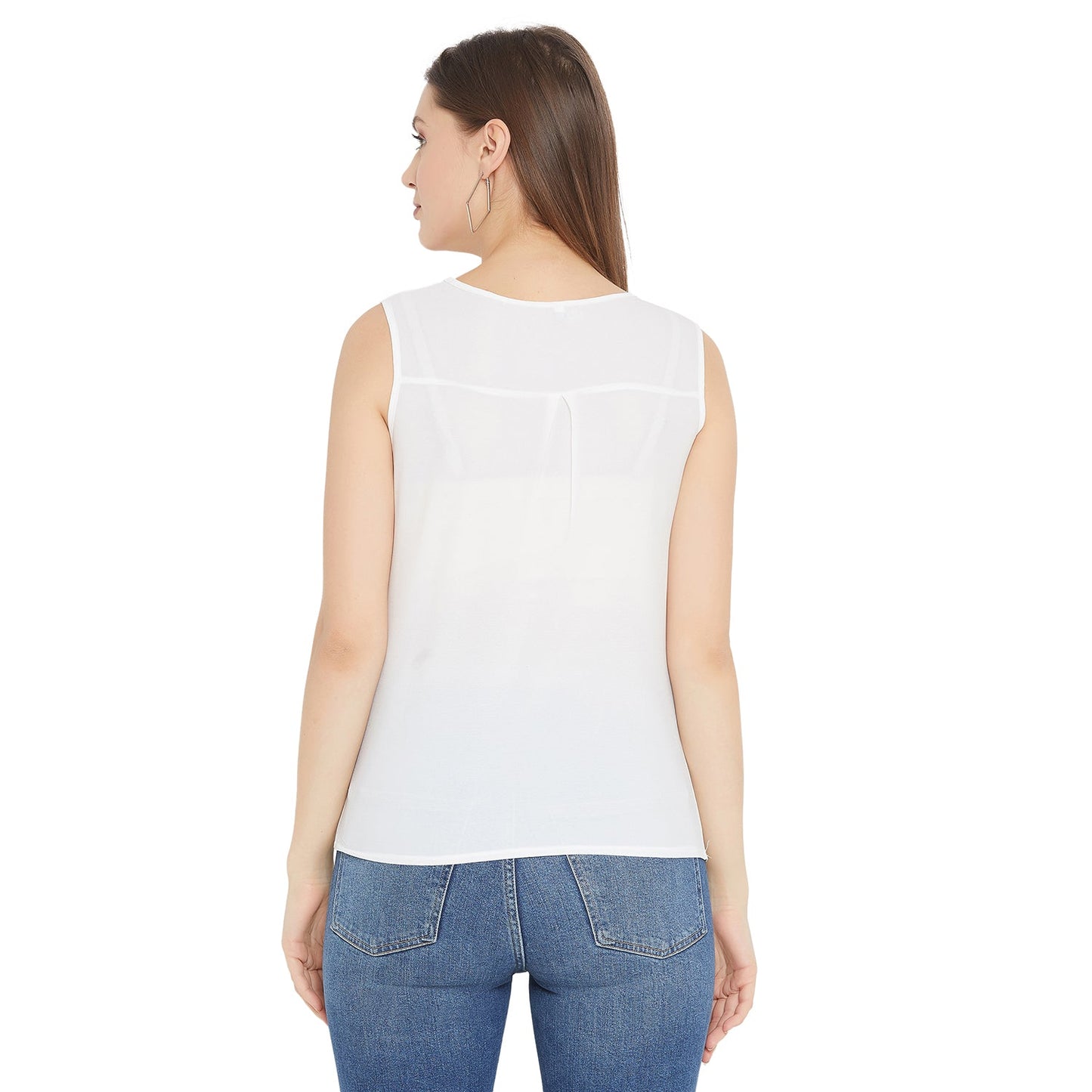 Women's Embellished Self Design Round Neck