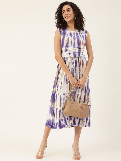 Women's Cowl Belt Gathered Dress