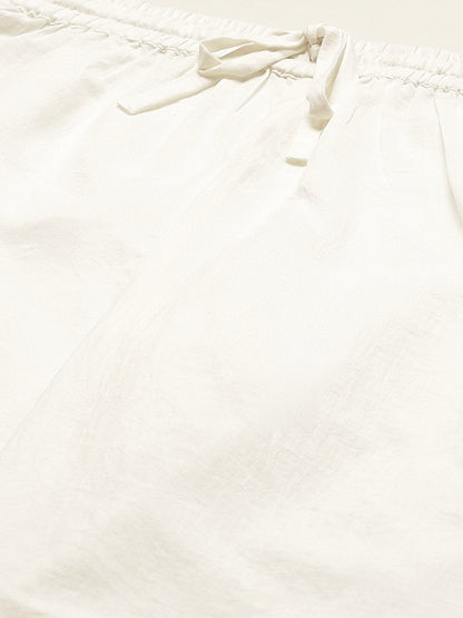 Women's Solid Schiffli Straight Cotton Palazzos