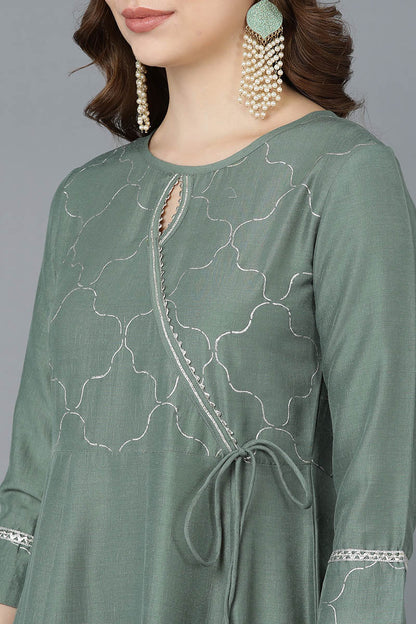 Women's Poly Silk Embroidered Kurta Pants With With Dupatta