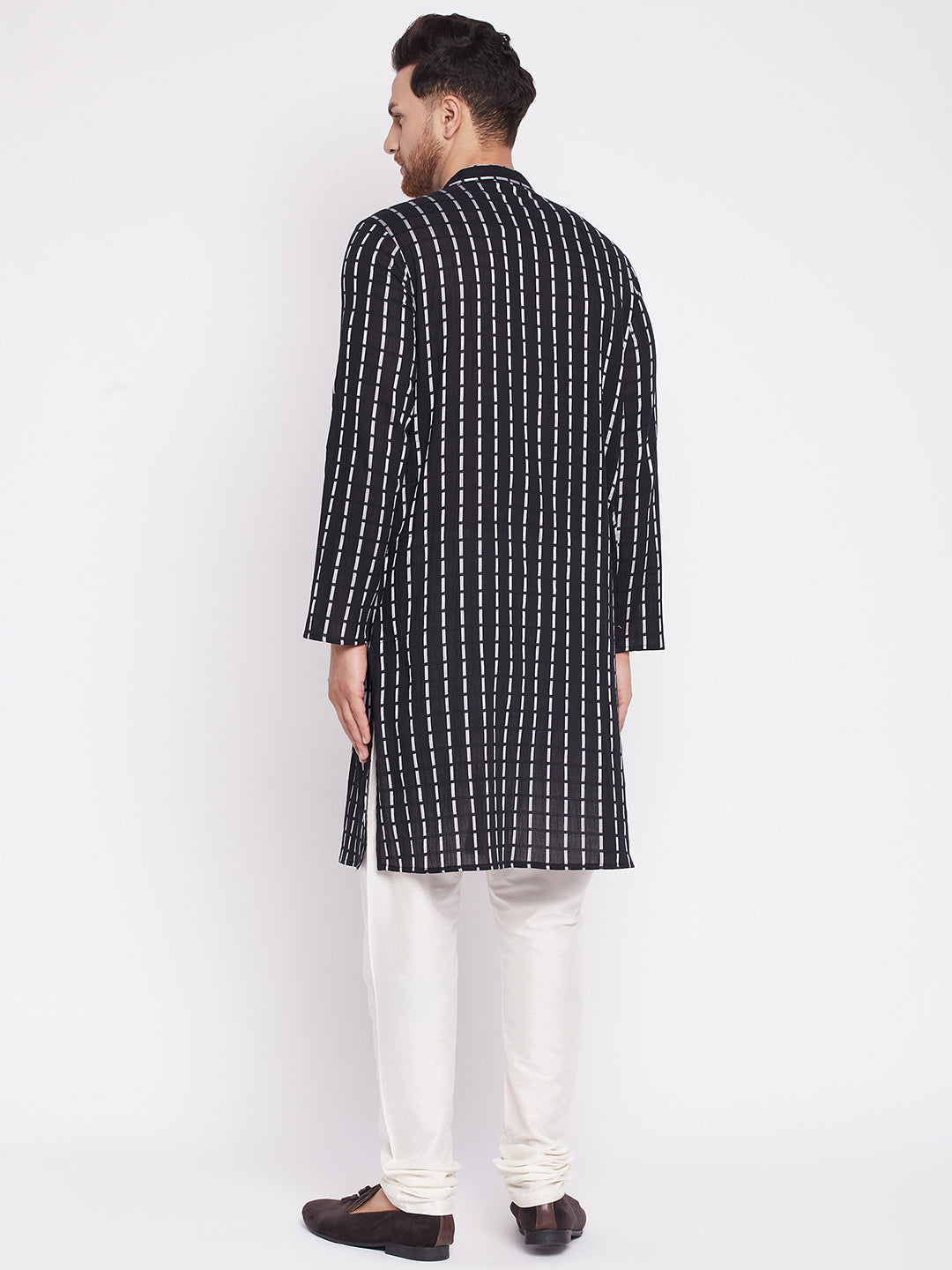 Men's Long Kurta with Band Colla